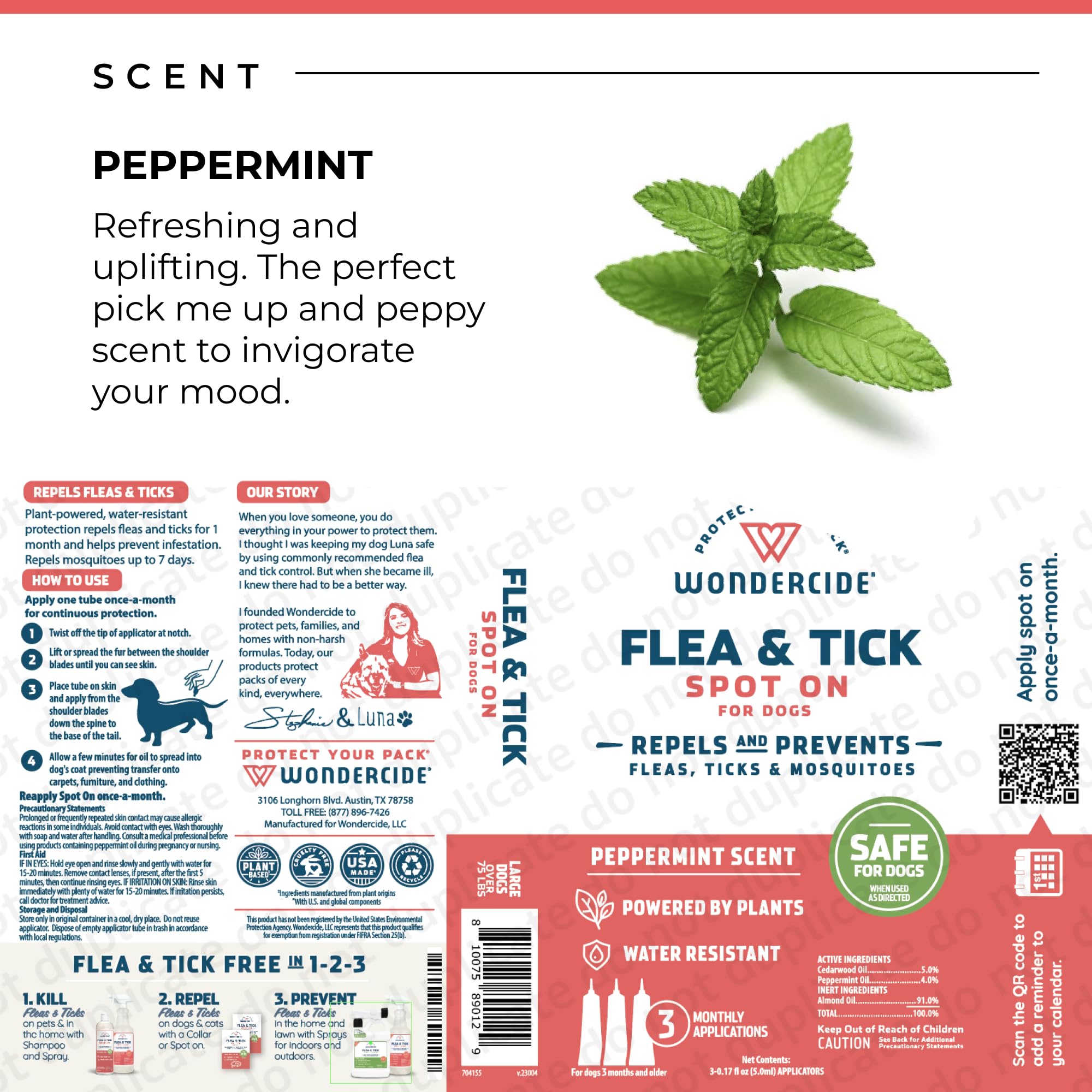 Water-resistant formula remains effective during baths or swims.