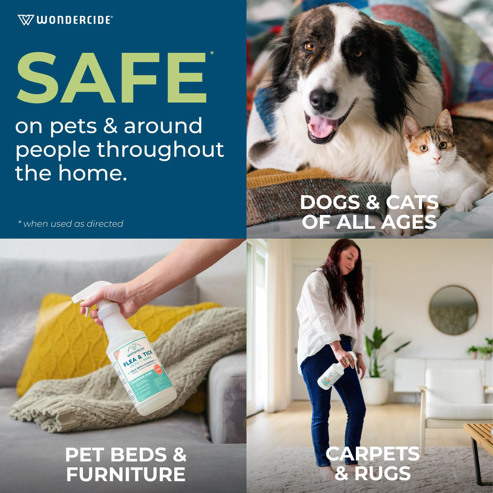 Wondercide home surface spray neutralizes pests on furniture and bedding