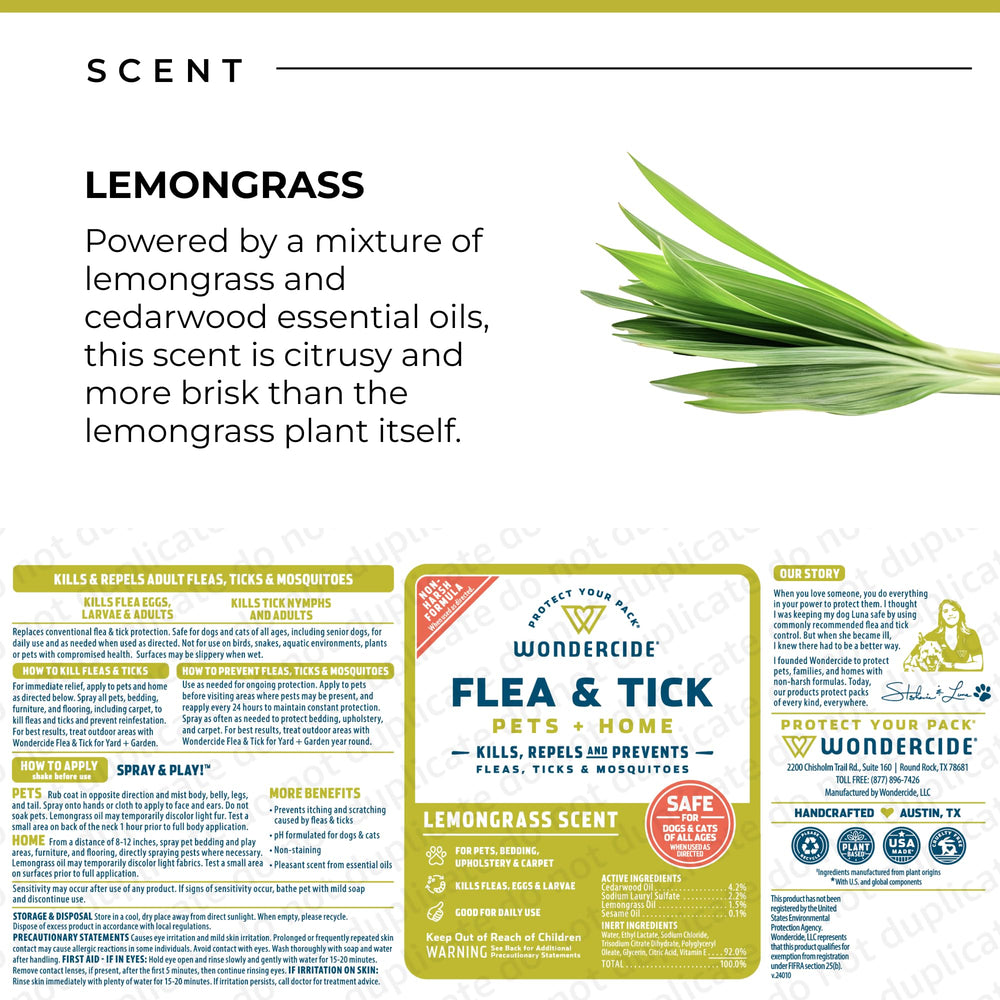 Wondercide lemongrass spray in kennels
