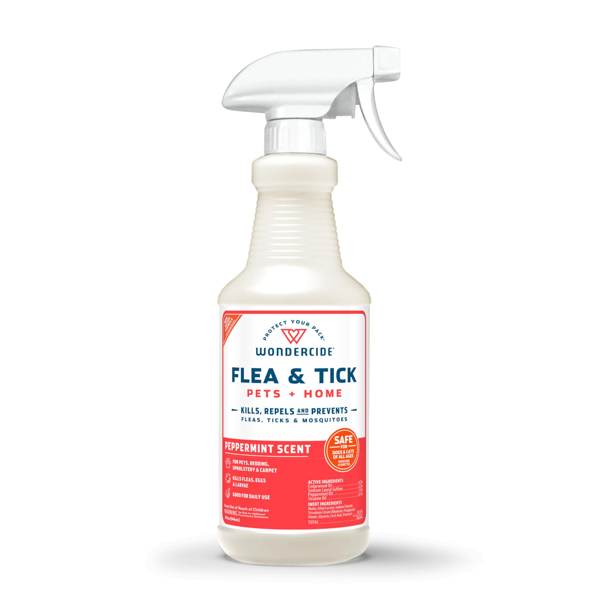 Wondercide Peppermint spray bottle for pets and home, kills fleas and ticks on contact