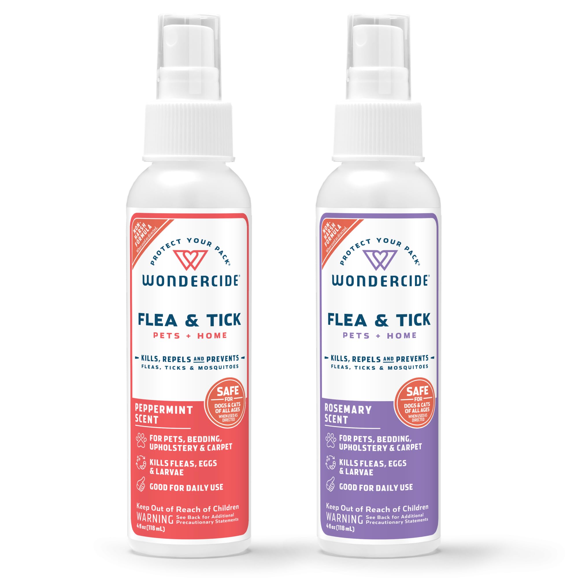 Wondercide Peppermint Rosemary 2-pack packaging highlighting plant-based pest protection for homes