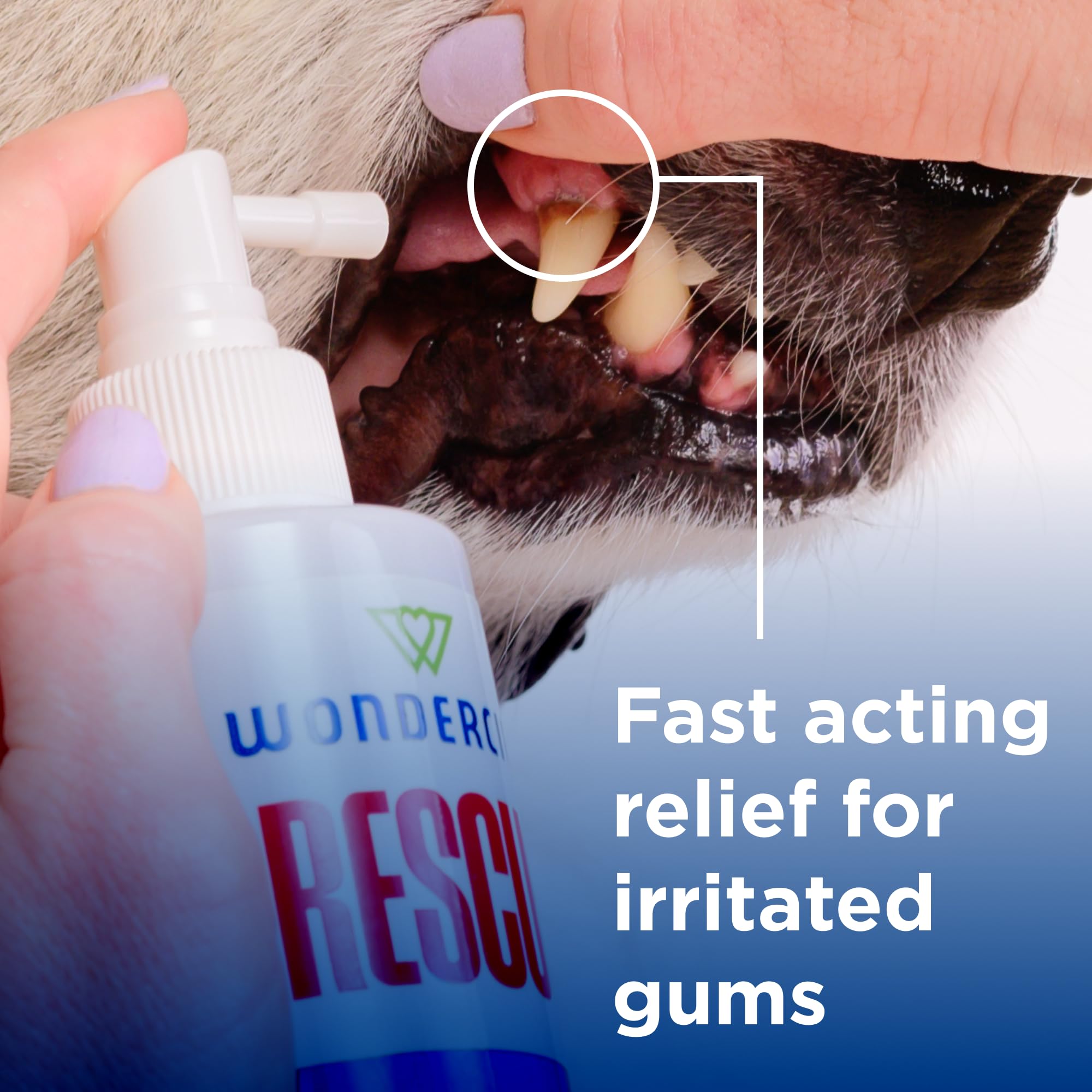 Wondercide Rescue extended nozzle for precise, mess-free mouth spraying.