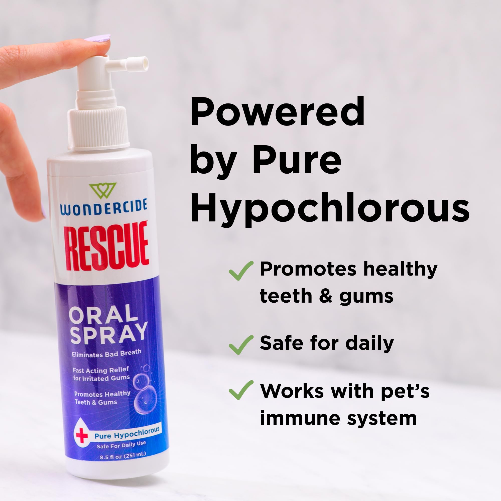 Wondercide Rescue pets enjoy fresh breath after spray.