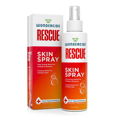 Wondercide Rescue Skin Spray bottle ready for gentle pet skin relief.