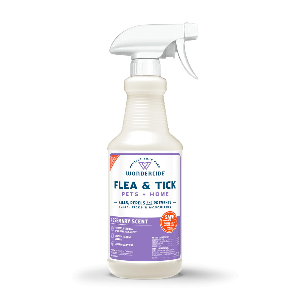 Wondercide rose spray bottle shows natural pest control option for pets and home