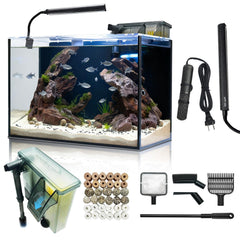 Wonderfactory 10g aquarium tank with crystal-clear glass for immersive viewing and easy maintenance