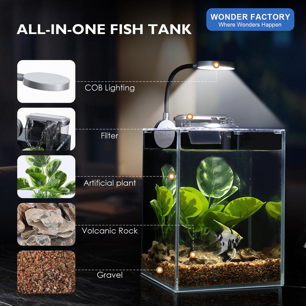Wonderfactory 5-in-1 cleaning tool simplifies tank maintenance.