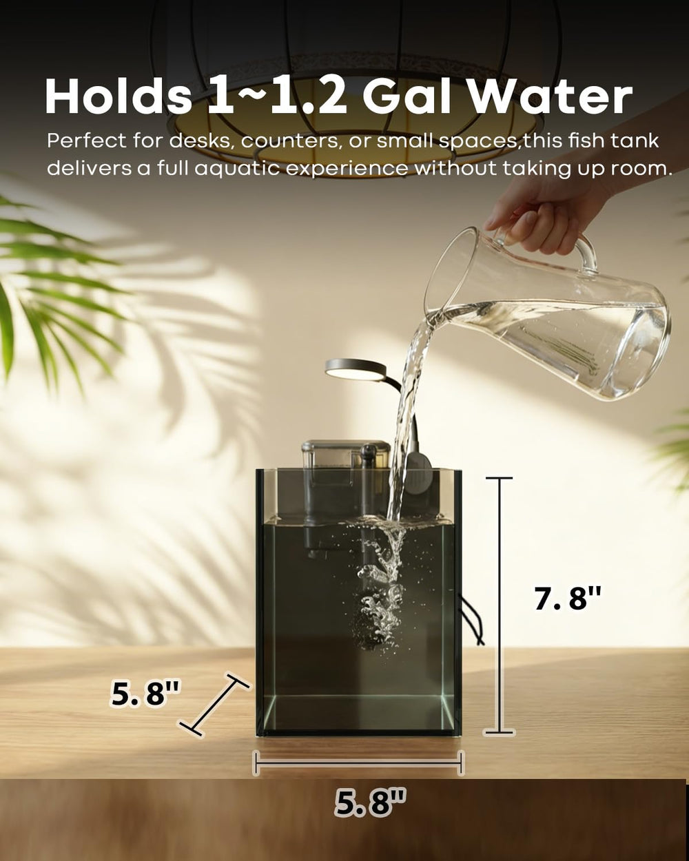 Wonderfactory bright LED light enhances color of betta, guppies, and nano fish.