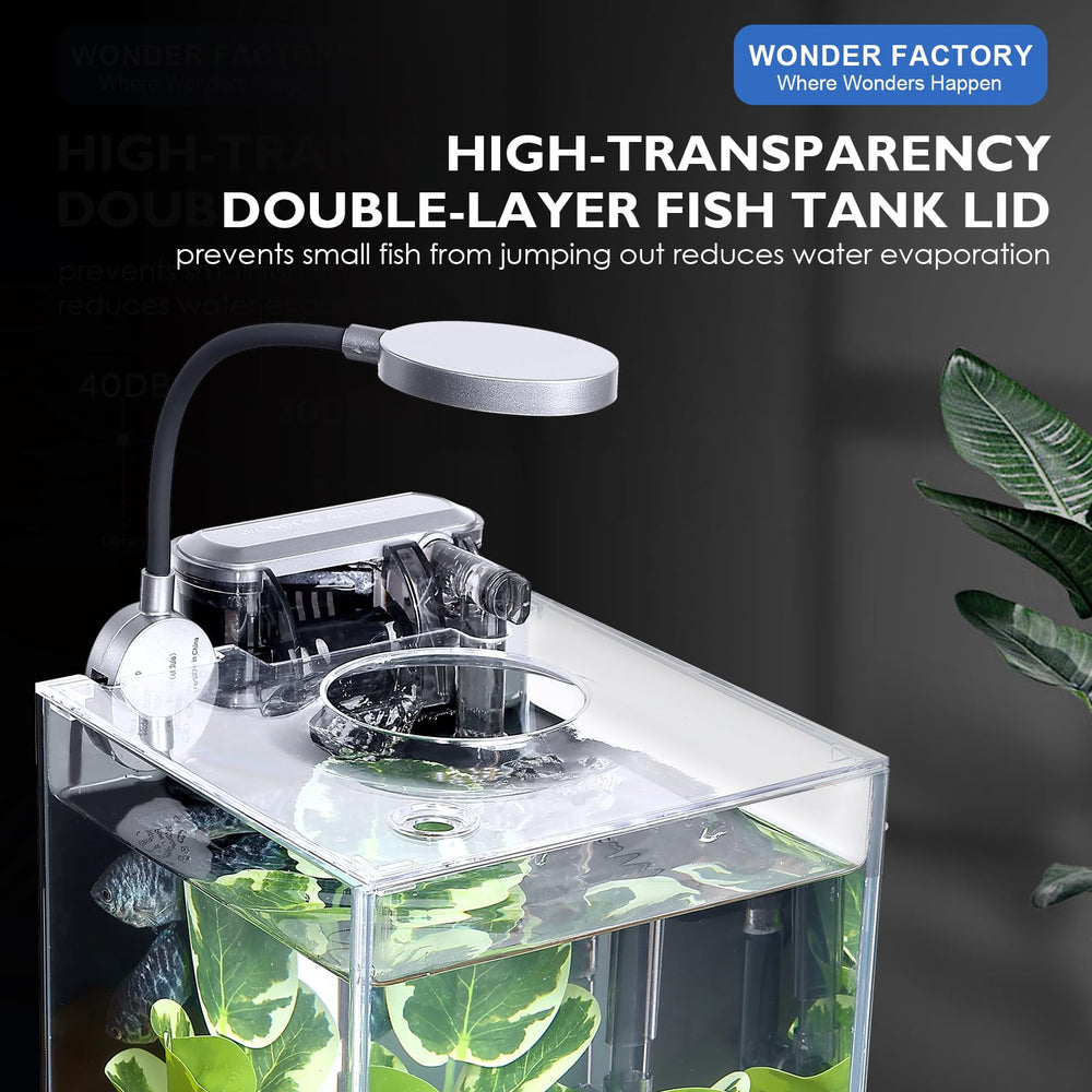 Wonderfactory space-saving desktop setup fits a compact workspace.