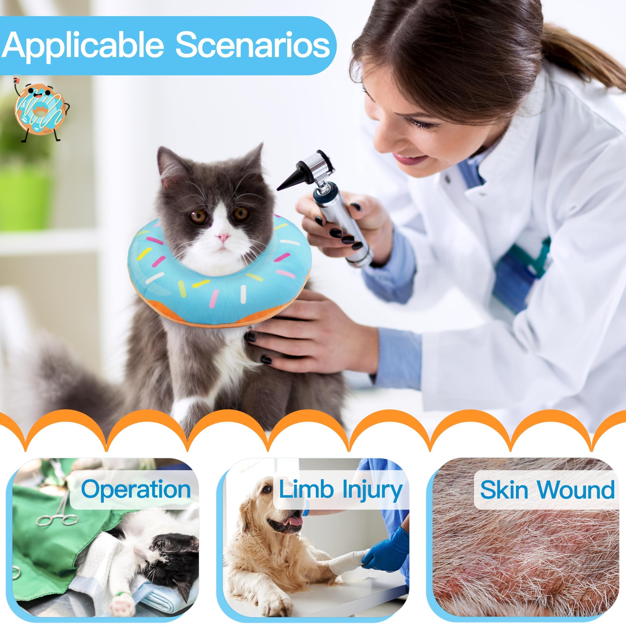 WONONE soft-fiber collar close-up, gentle on skin and reduces irritation.