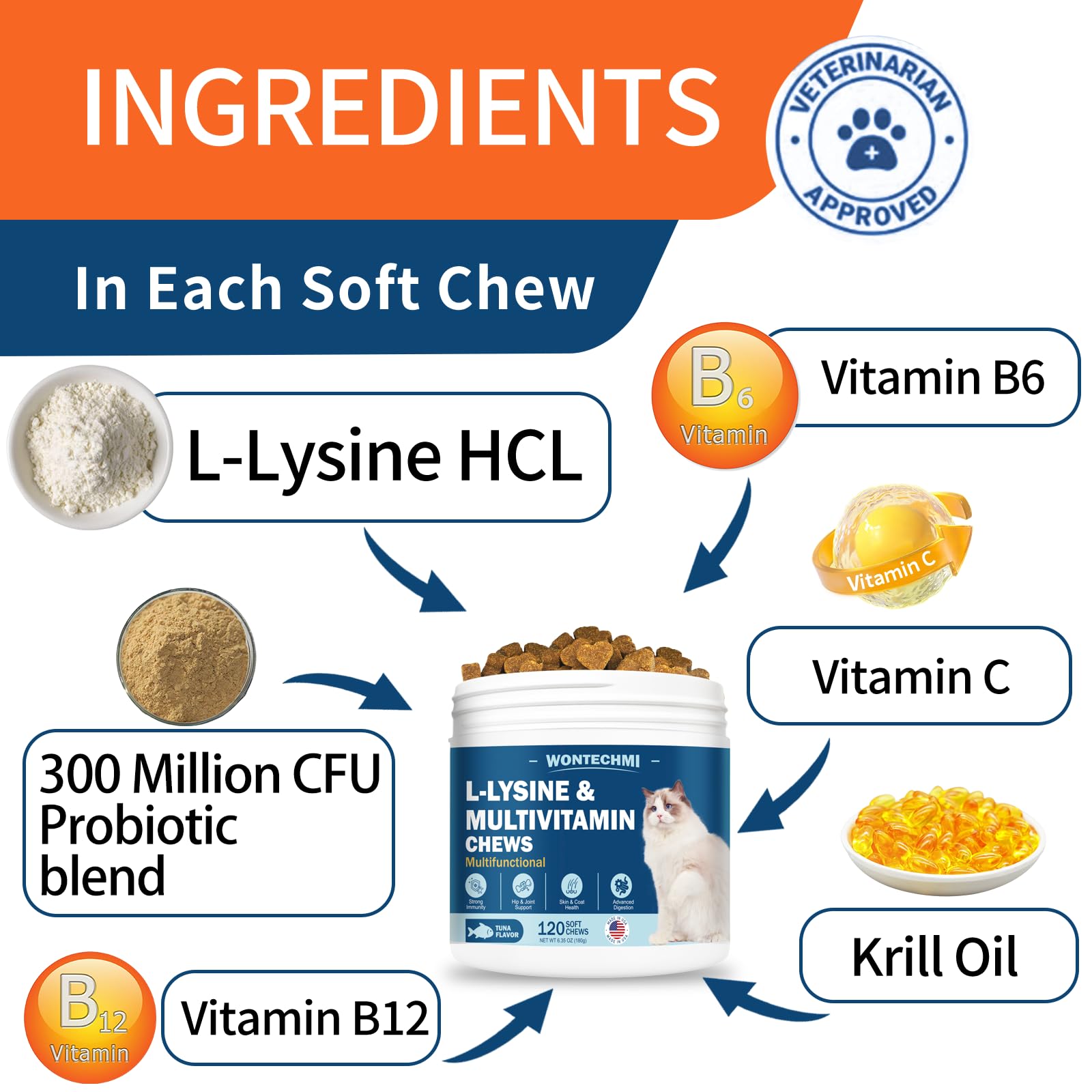 WONTECHMI L-Lysine tuna treats closeup highlighting palatable vitamin-rich bites.