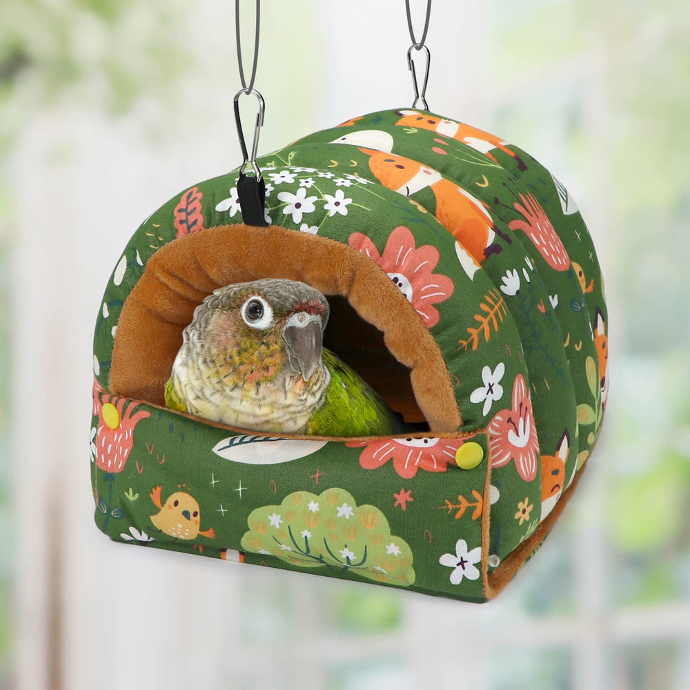 Wontee small bird nest green compact hideaway for small parrots