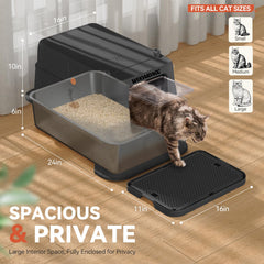 Wooaidagg activated carbon filter top helps control odors between cleanings.