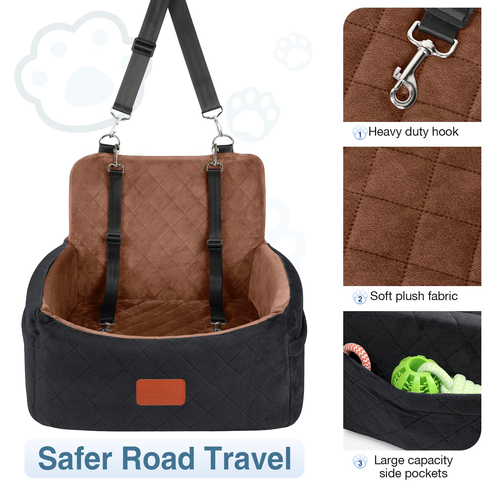 Wooaidagg anti-slip bottom keeps the seat stable during drive