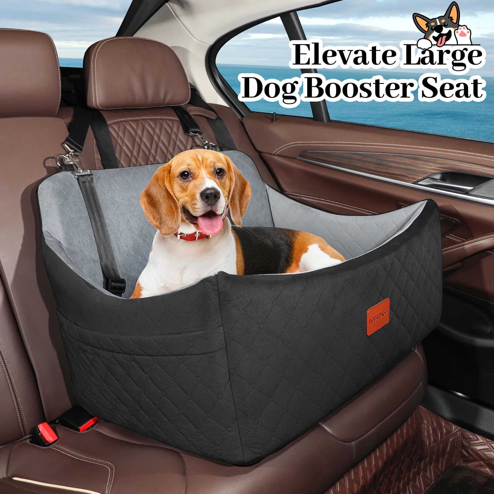 Wooaidagg dog seat non-slip-base reduces seat movement
