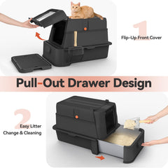 Wooaidagg pull-out tray design enables quick scooping and easy cleaning.