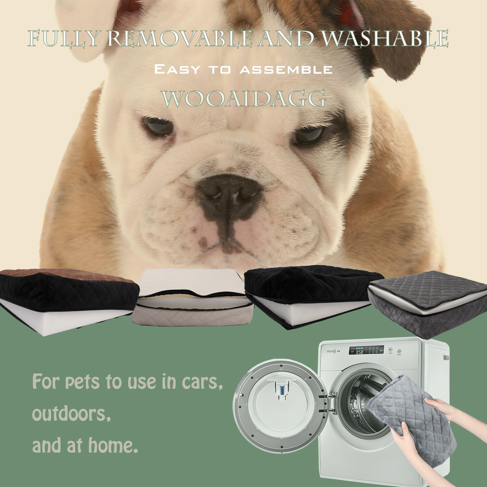 Wooaidagg washable detachable cover makes cleaning quick after trips
