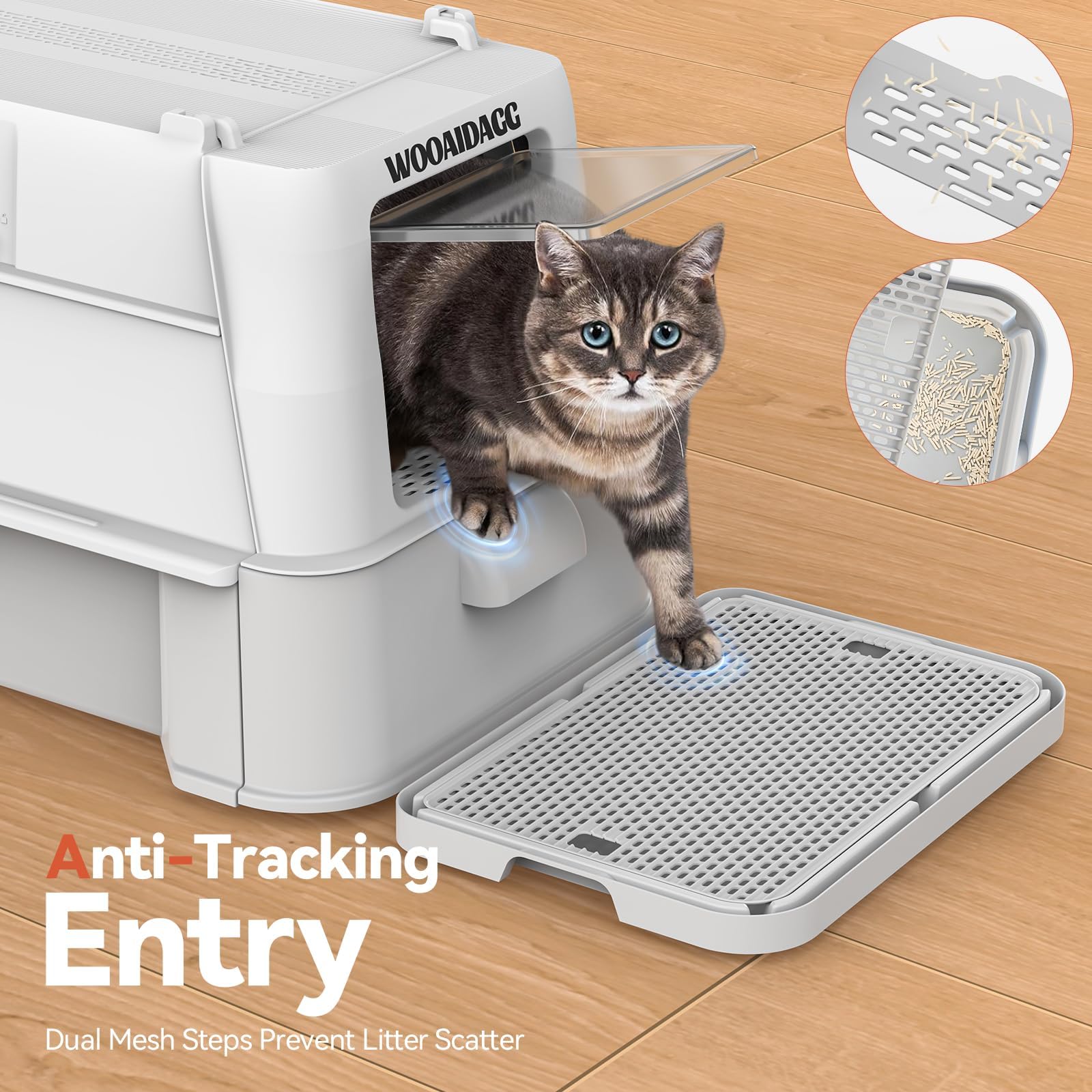 Wooaidagg XL litter box 25x17x16-5 inches fits all cats
