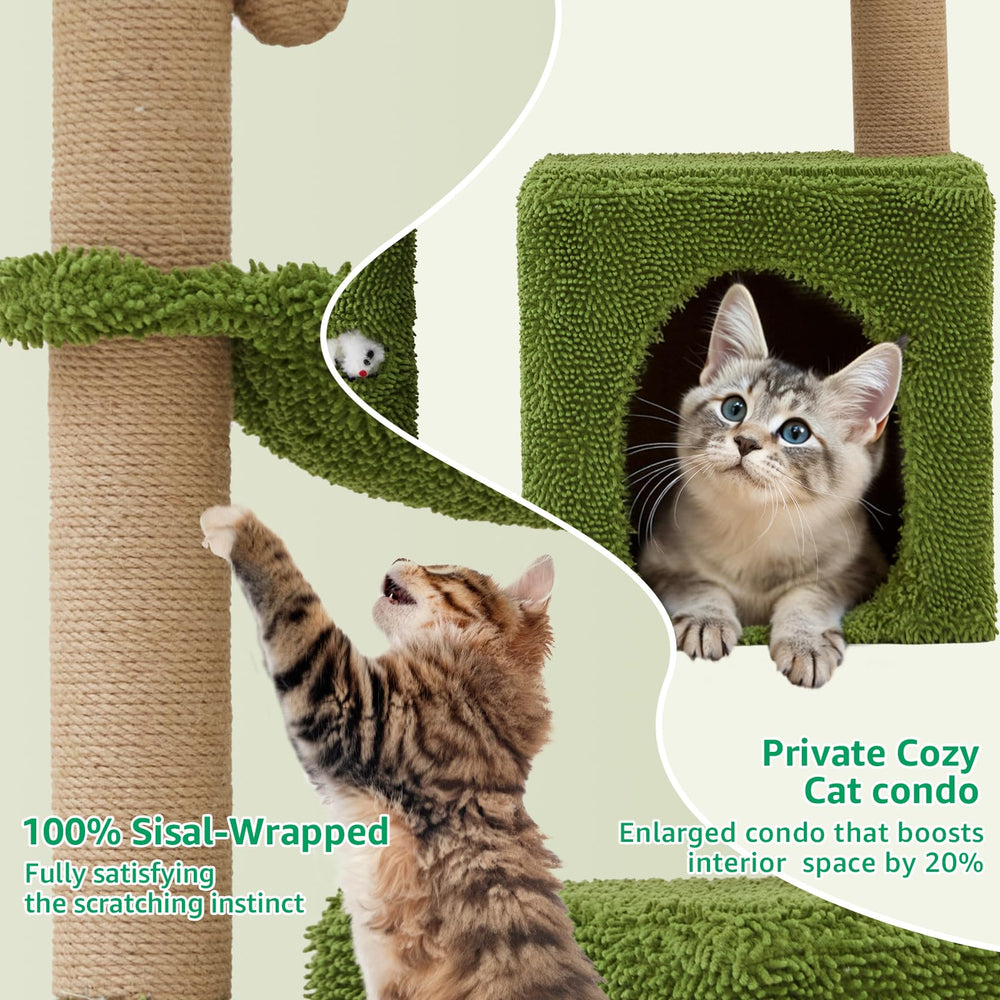 Woochpet green leaves decor blends with home design while stimulating curiosity.