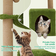 Woochpet green leaves decor blends with home design while stimulating curiosity.