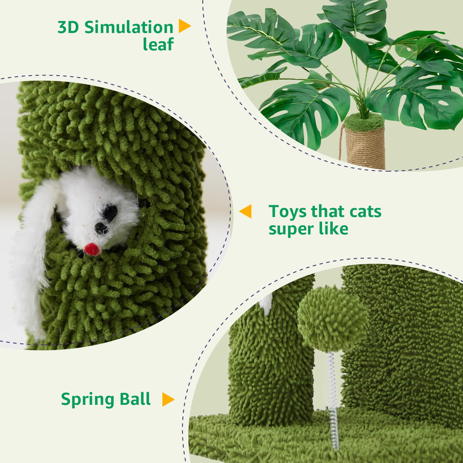 Woochpet sisal posts wrapped in natural rope promote healthy scratching and claw care.