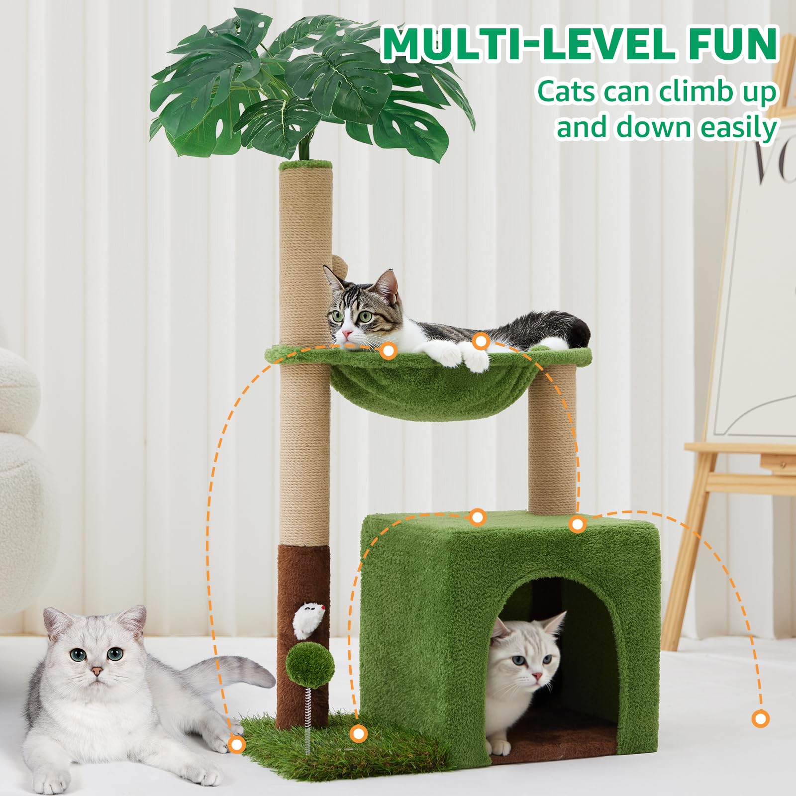 Woochpet base and supports keep the unit stable during active play