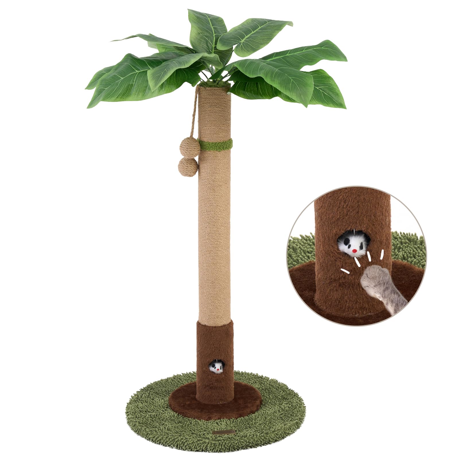 Woochpet cat scratching post with sisal rope for indoor play.