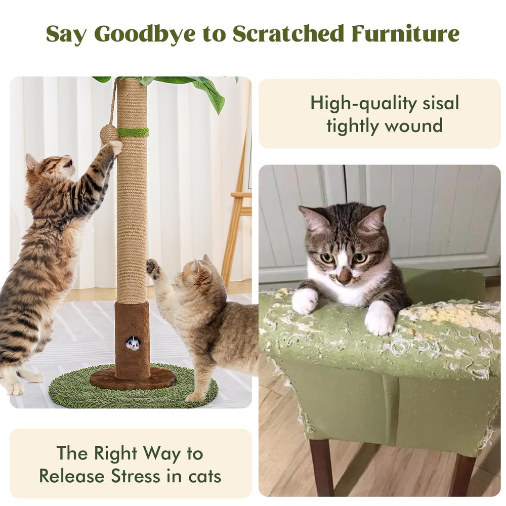 Woochpet sisal-wrapped pole provides textured scratching surface.