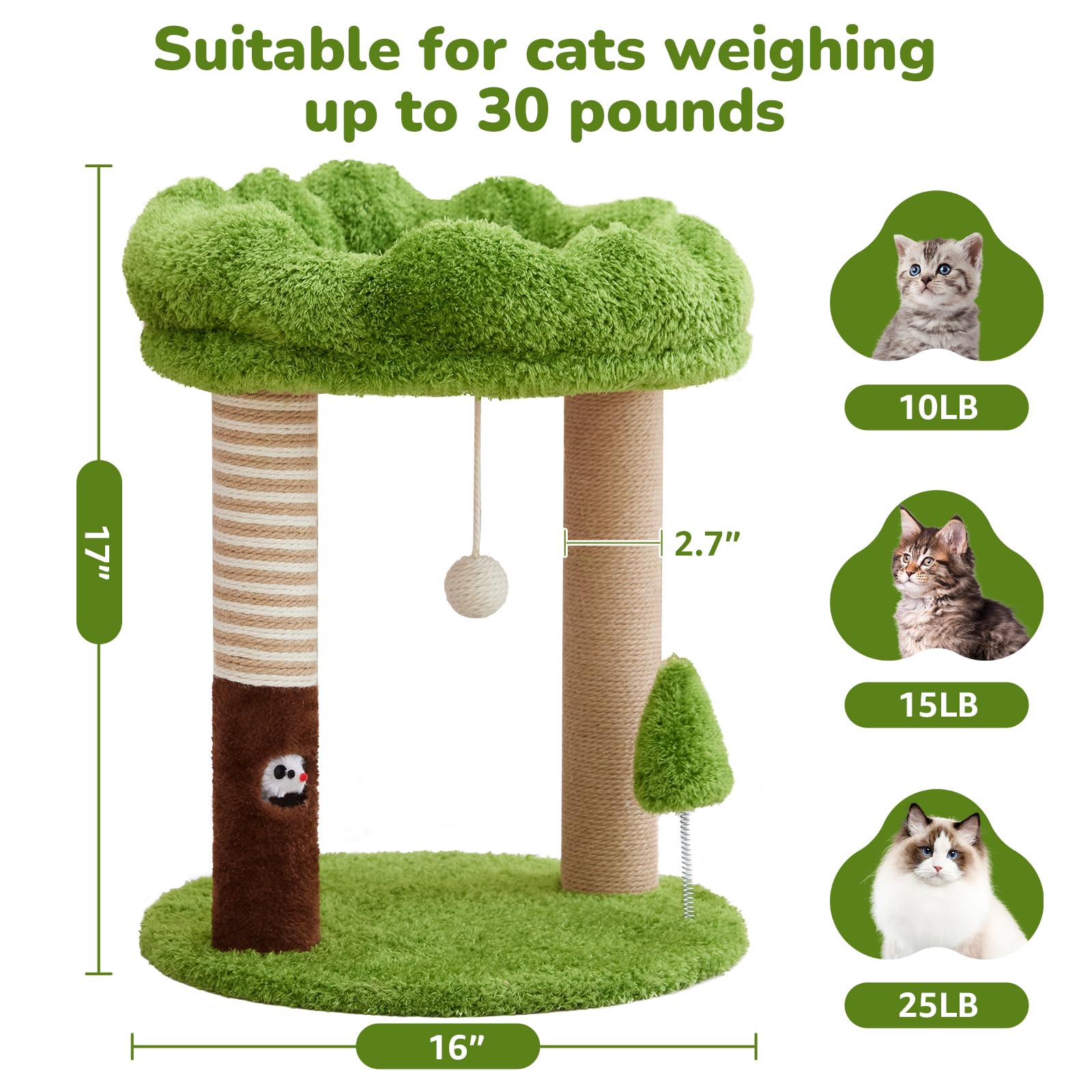 Woochpet cat tree's mouse-hole design sparks curiosity and hunting-style play.