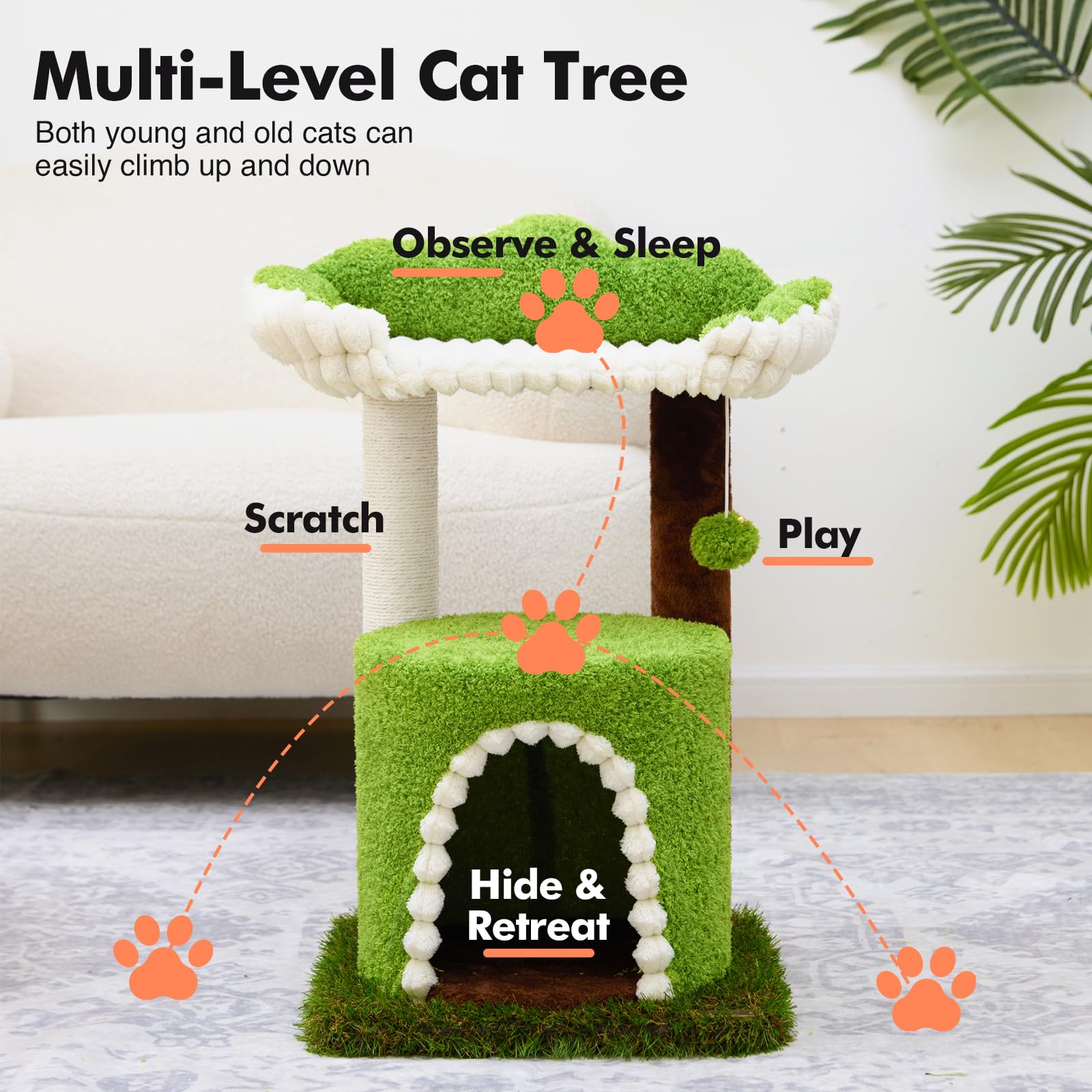 Woochpet soft top perch offers a comfortable lookout for your cat