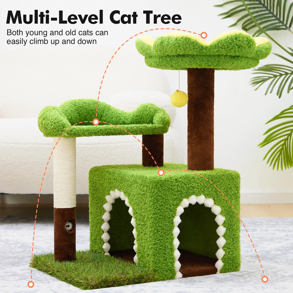 Woochpet Flower Cat Tree floral perch accentuates stylish room.