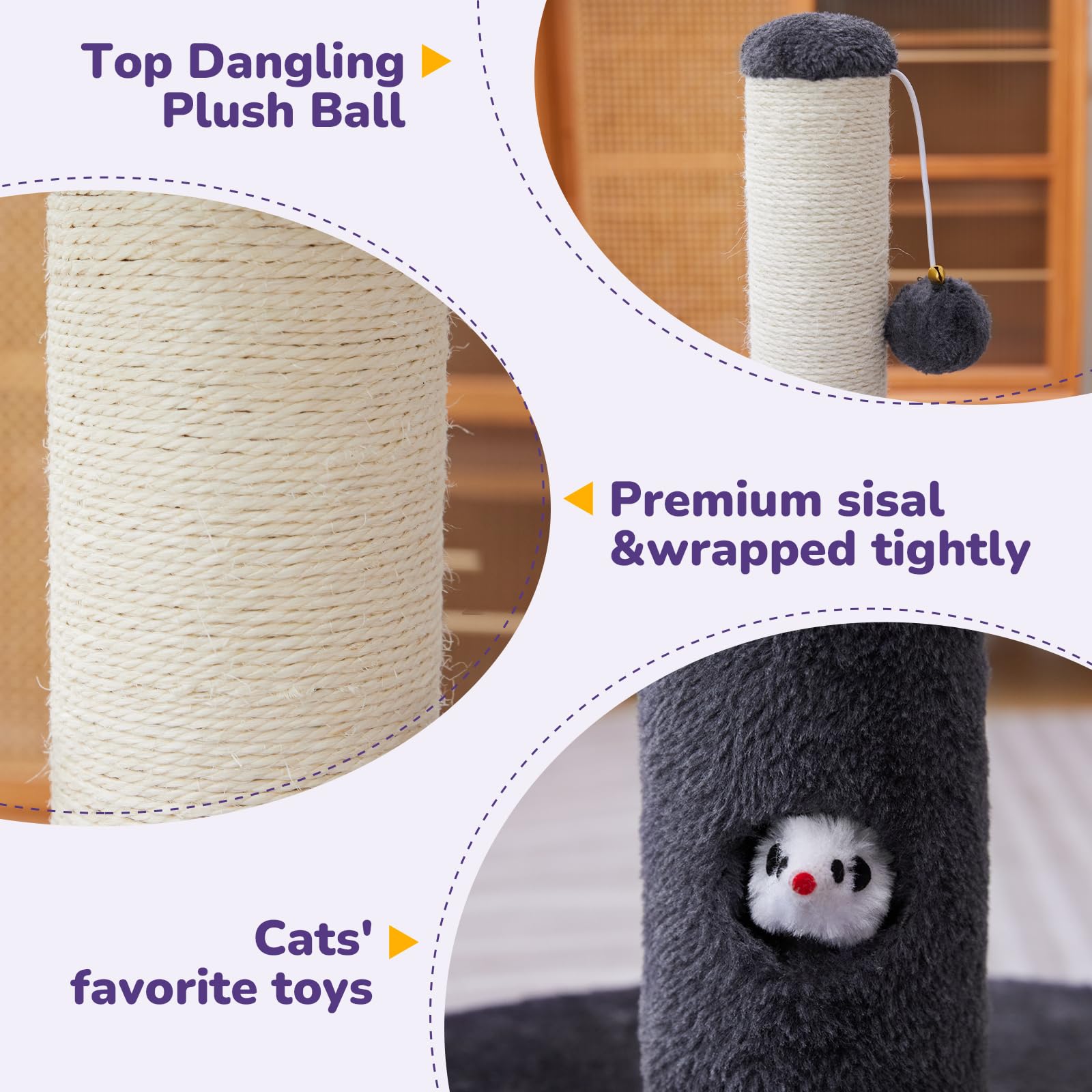 Woochpet hanging ball feature encourages interactive play and feline engagement.