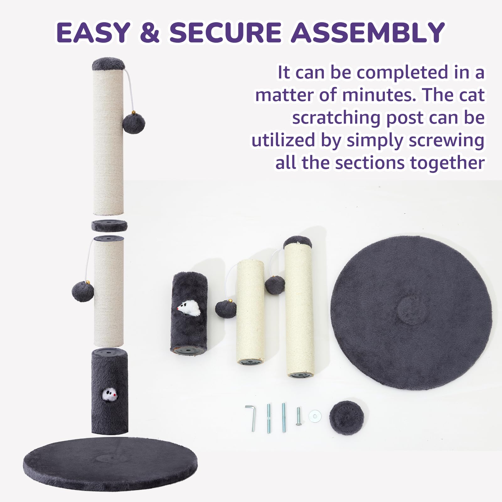 Woochpet indoor-ready post fits compact living spaces.