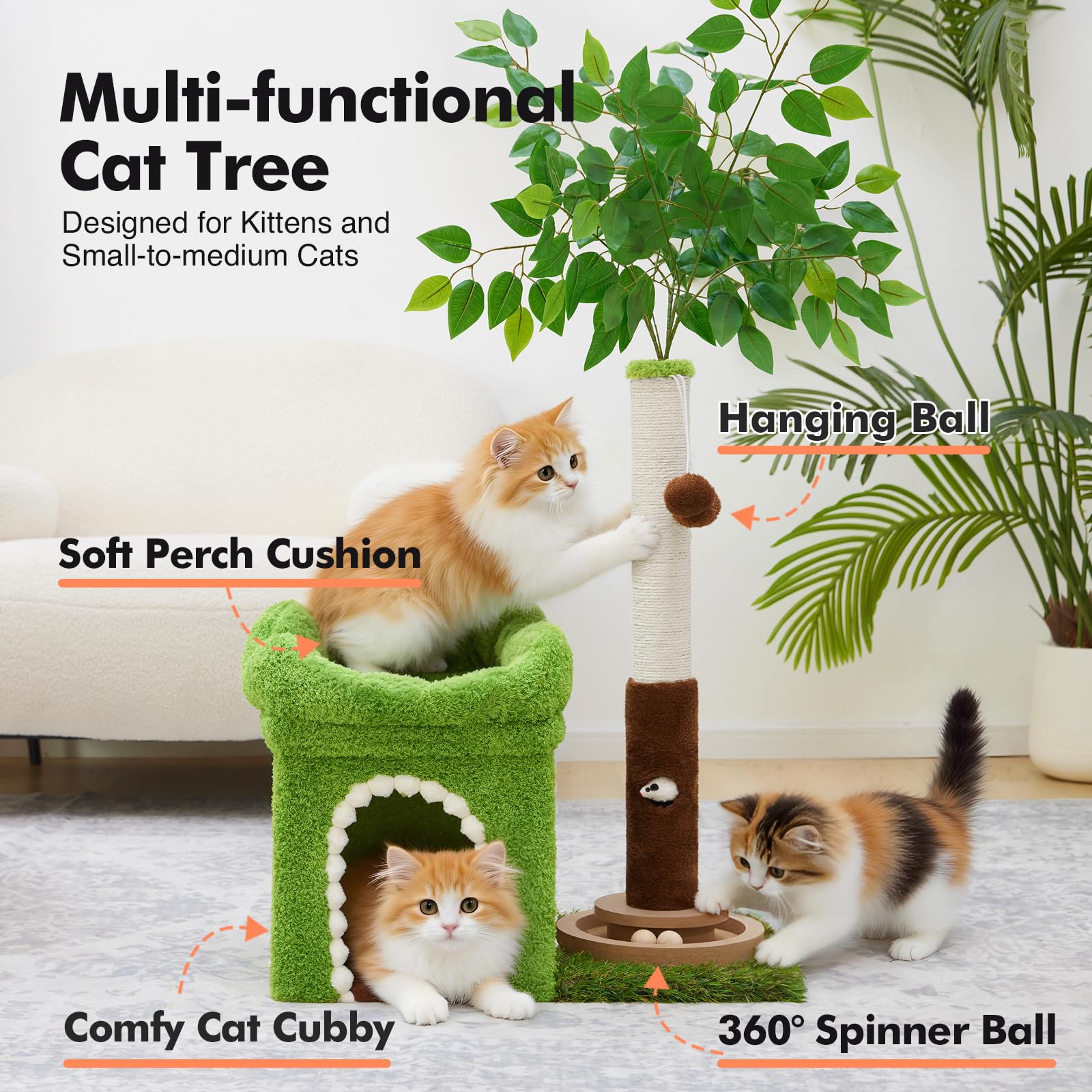 Woochpet plush-covered platform offers a comfortable resting spot for cats