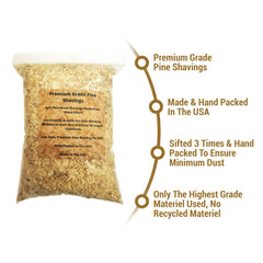 Wood Smith USA Ultra-absorbent pine shavings capture moisture quickly, helping maintain clean habitats.