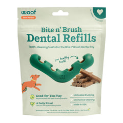 WOOF Bite n' Brush refill beef treats for dental cleaning