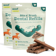 WOOF Bite n' Brush refills pack front view for easy dental care