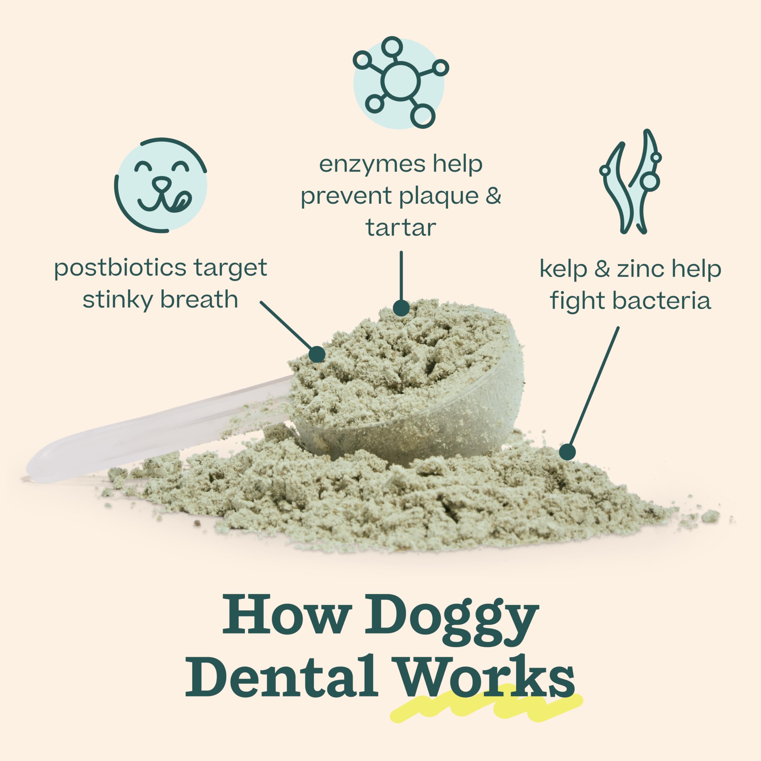 Woof Doggy Dental Pupsicle Mix dog-licking action supports fresh breath