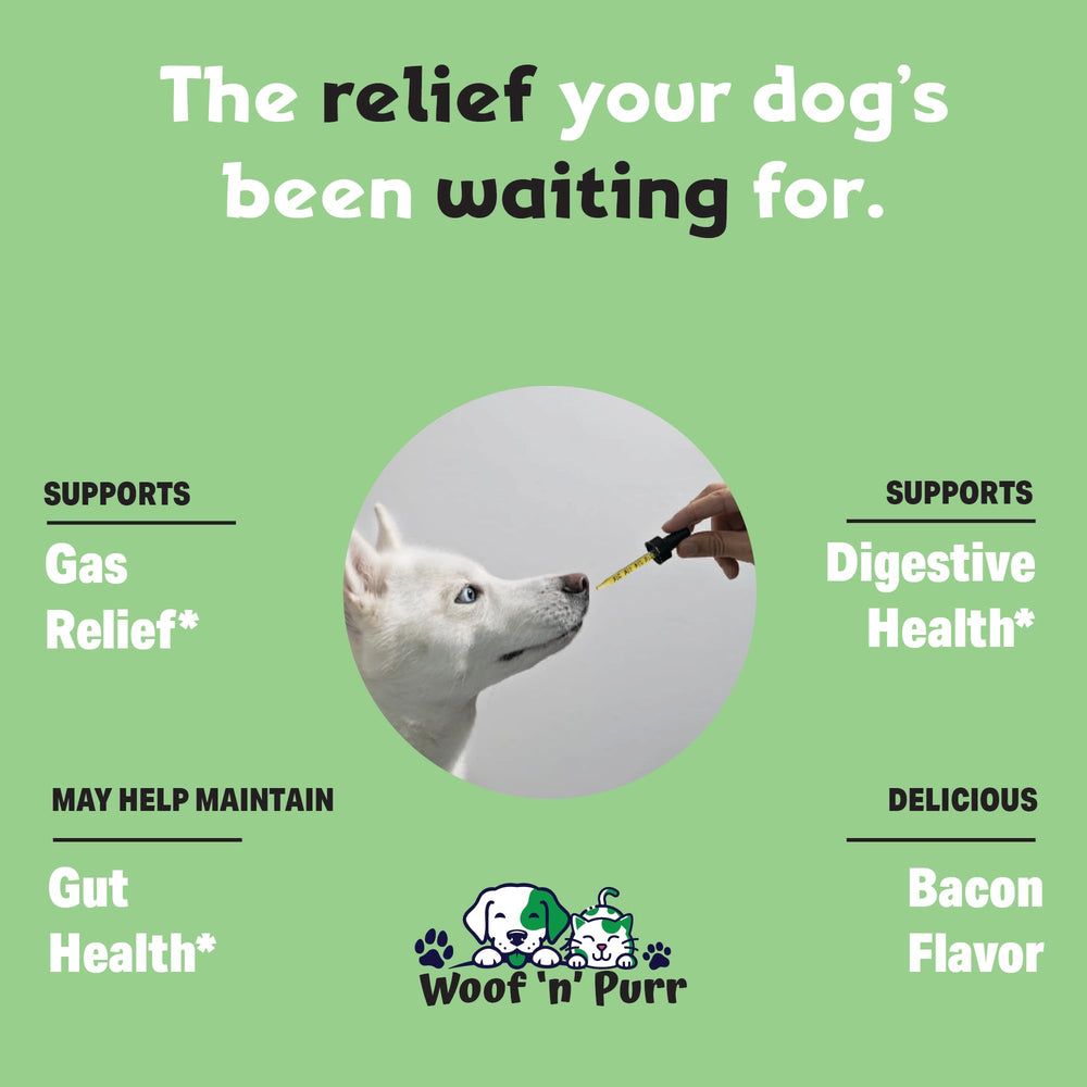 Woof 'n' Purr bacon flavor tincture bottle eases administration.