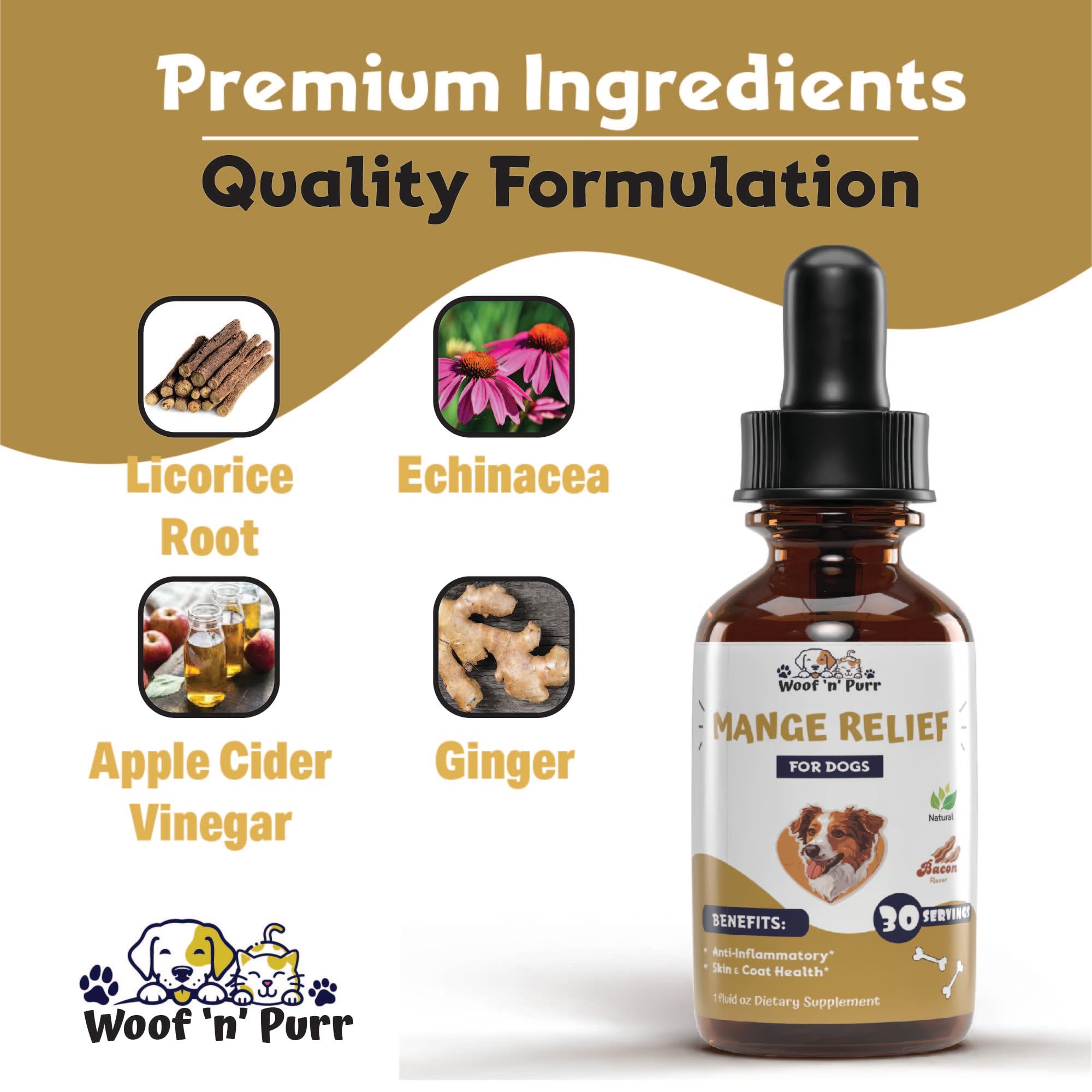 Woof 'n' Purr natural formula promotes hydration and comfort without harsh chemicals.
