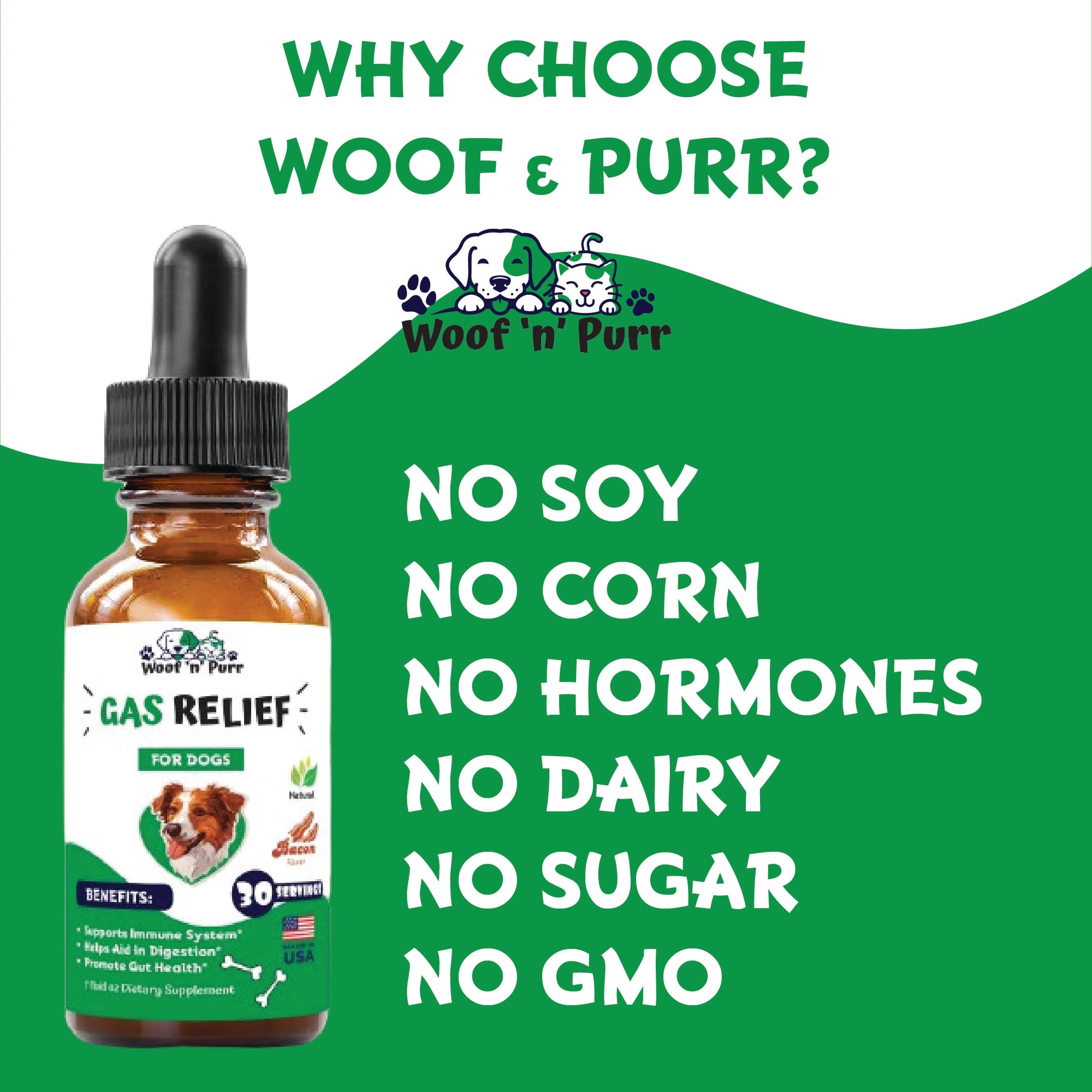 Woof 'n' Purr dog relaxed after dose.