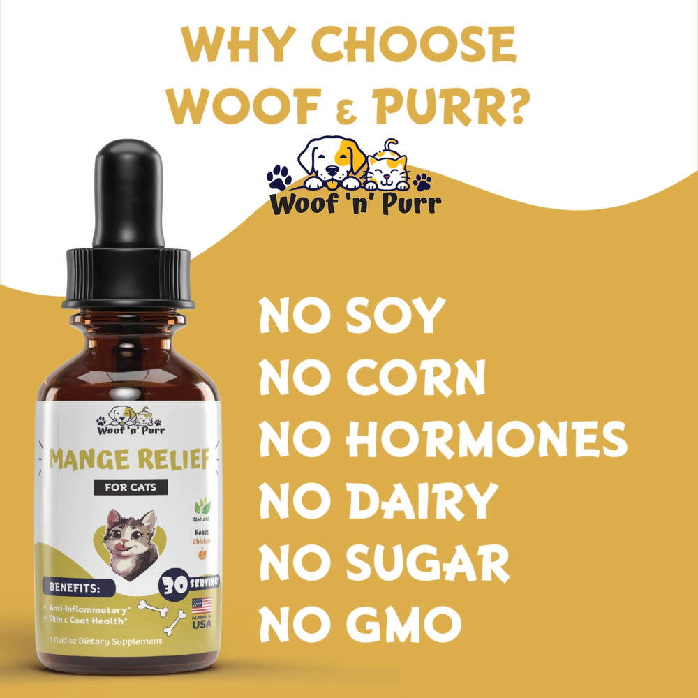 Woof 'n' Purr oral mix for stress-free administration.