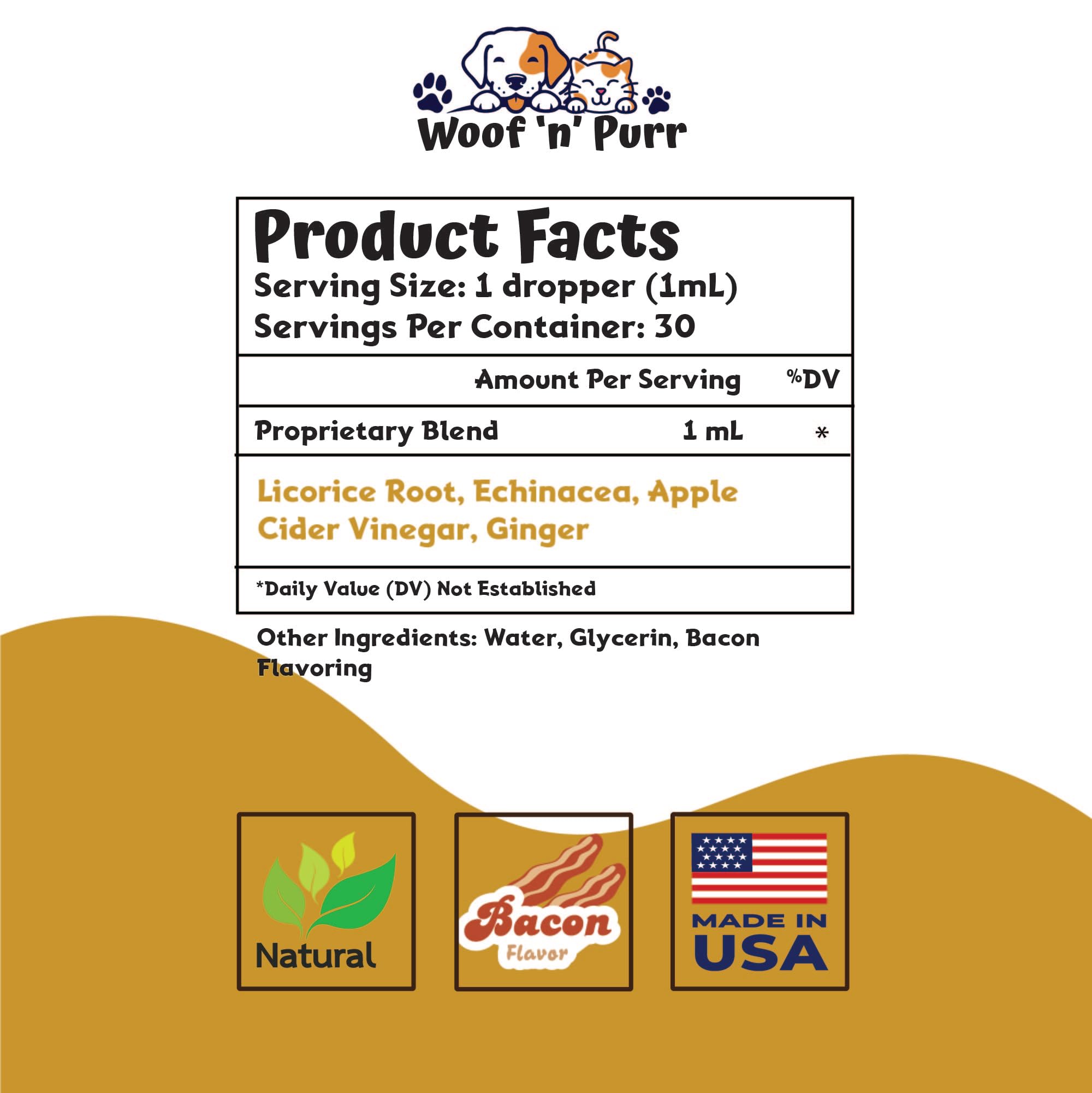 Woof 'n' Purr paw skin soothing tincture applied to food for easy administration.