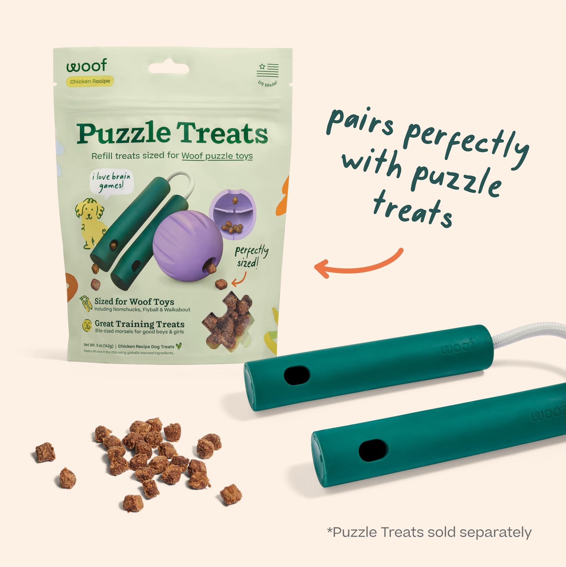 Three-zone design supports brain games and treat-dispensing play.