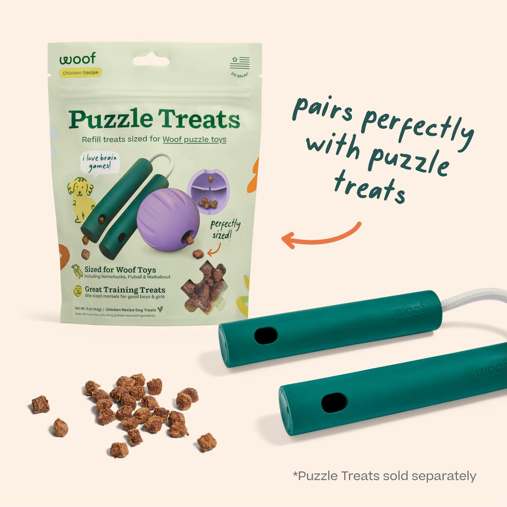 Three-zone design supports brain games and treat-dispensing play.