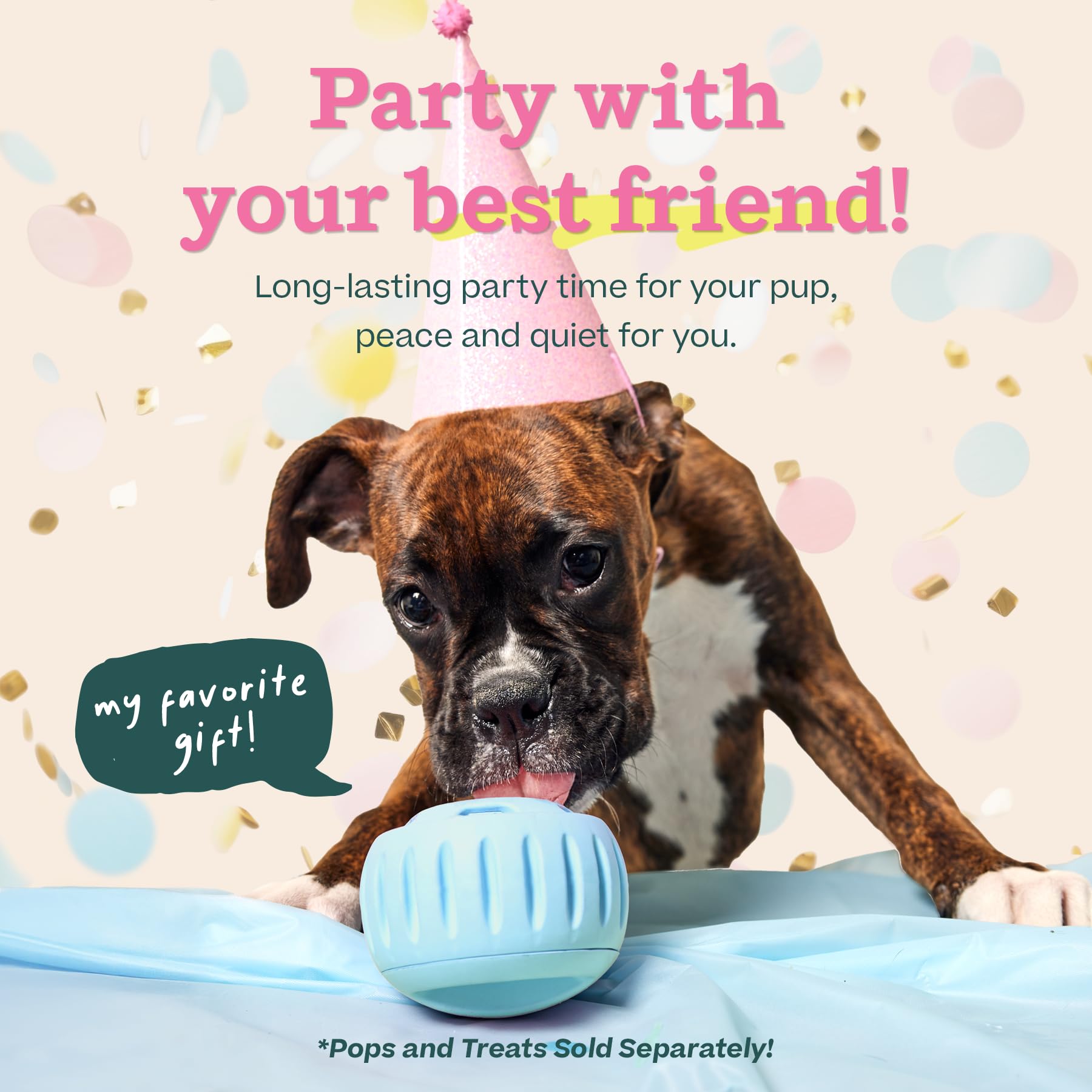 WOOF Party Pupsicle clean-after-use shows easy wash after play.