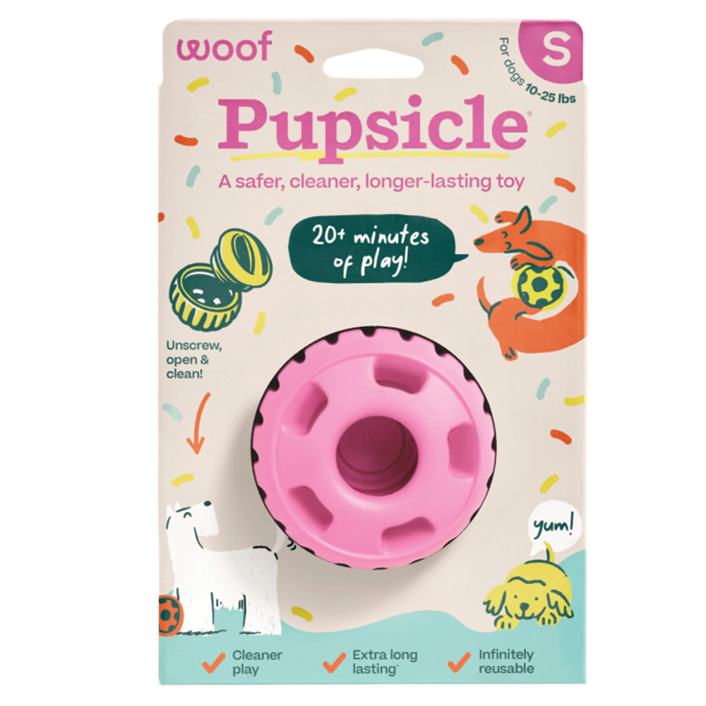 WOOF Party Pupsicle pink toy for extended interactive play and boredom relief