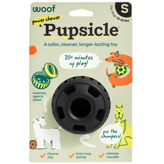WOOF Power Chewer Pupsicle durable rubber close-up showing resilience for tough chewers.