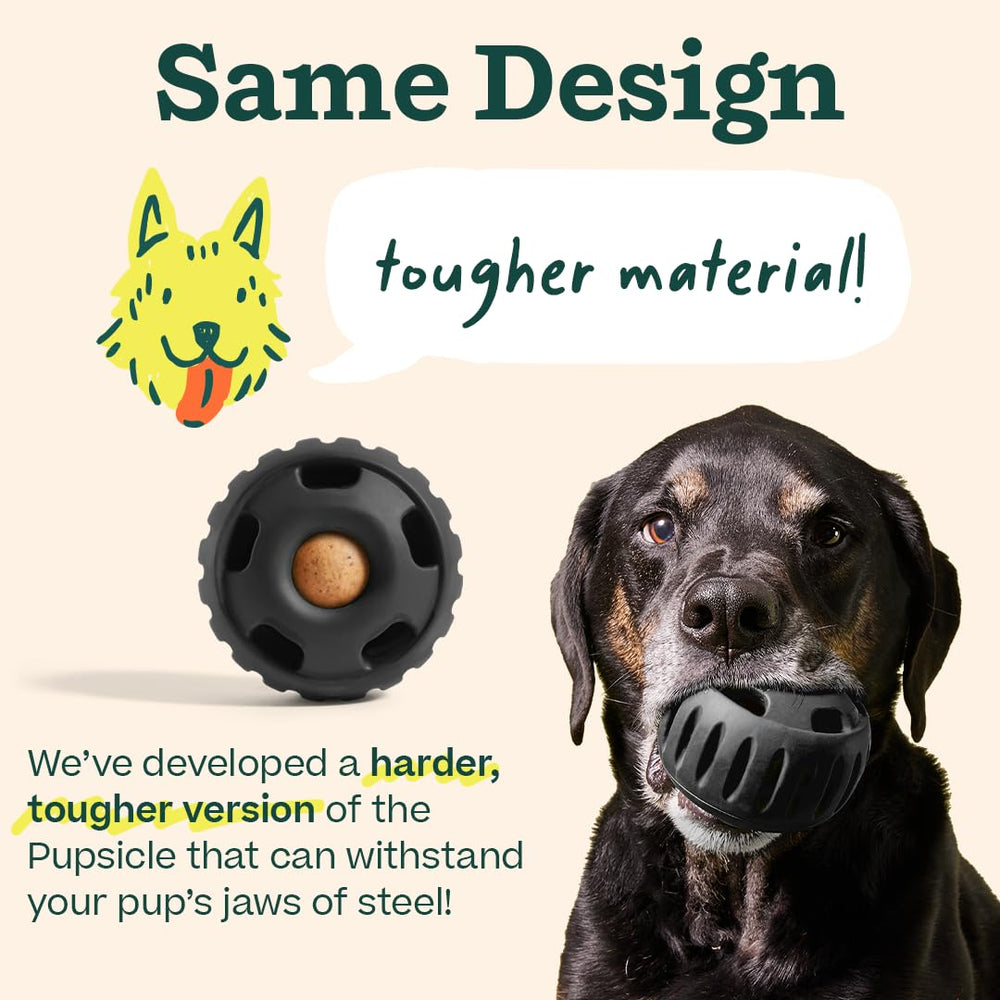 WOOF Power Chewer Pupsicle weighted base image highlights stable treat placement.