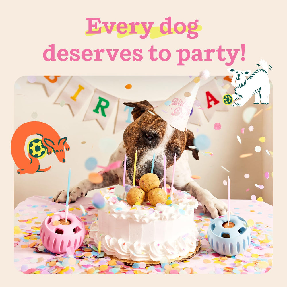 WOOF Pupsicle Birthday Pops with sprinkles adds festive, dog-safe flair.